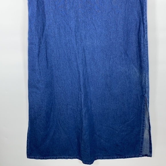 Vintage New Directions Feline Cat Denim Maxi Sleeveless Dress Size Medium NWT - Picture 5 of 12